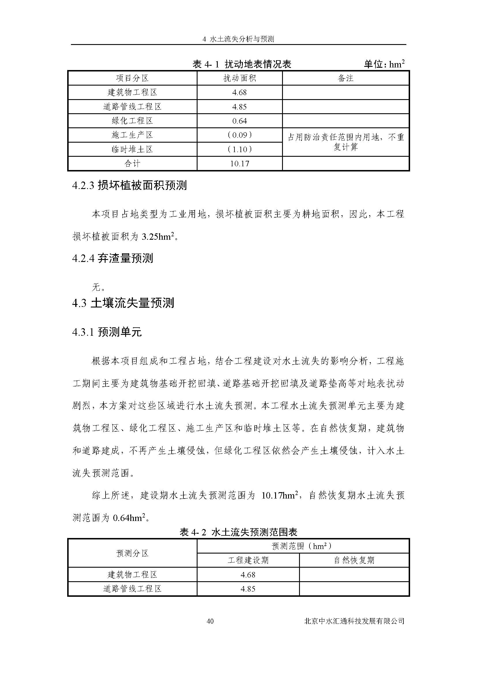 水土保持方案报告书